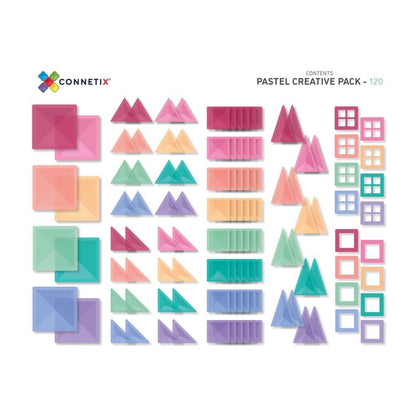 Connetix Magnetic Tiles - Pastel Creative (120 pcs)