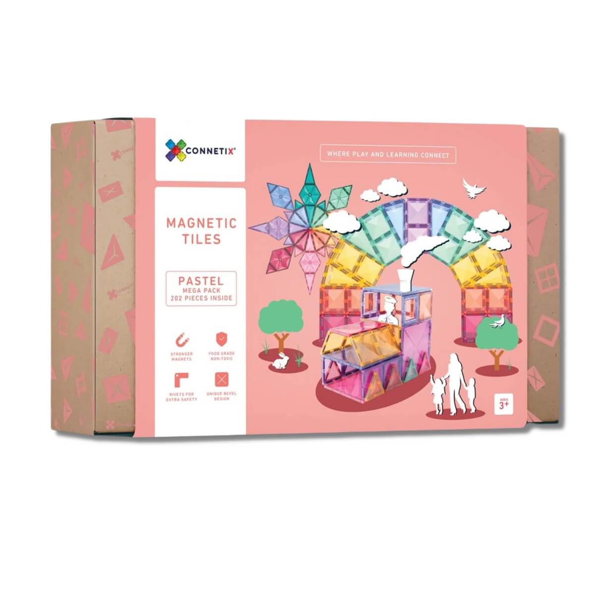 Connetix Magnetic Tiles - Pastel Mega Pack (202 pcs)