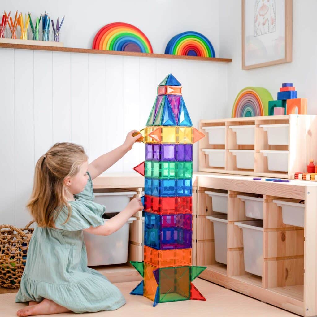 Rainbow Magnetic Tiles Creative (102 pcs)