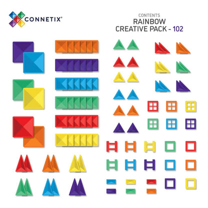 Rainbow Magnetic Tiles Creative (102 pcs)
