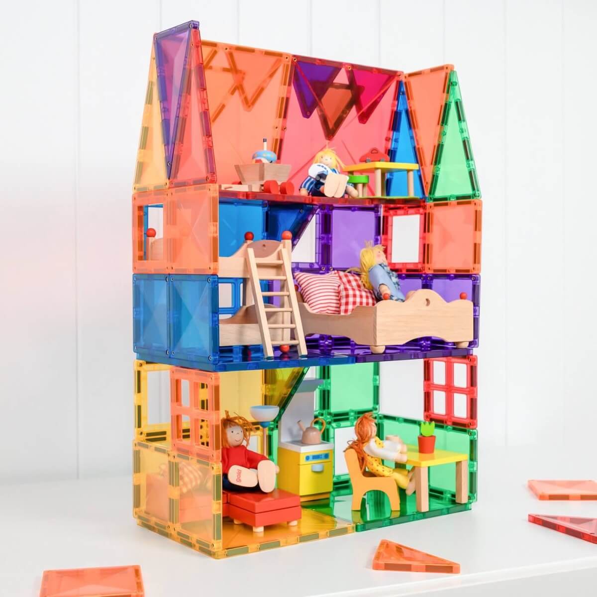 Rainbow Magnetic Tiles Starter Pack (60 pcs)