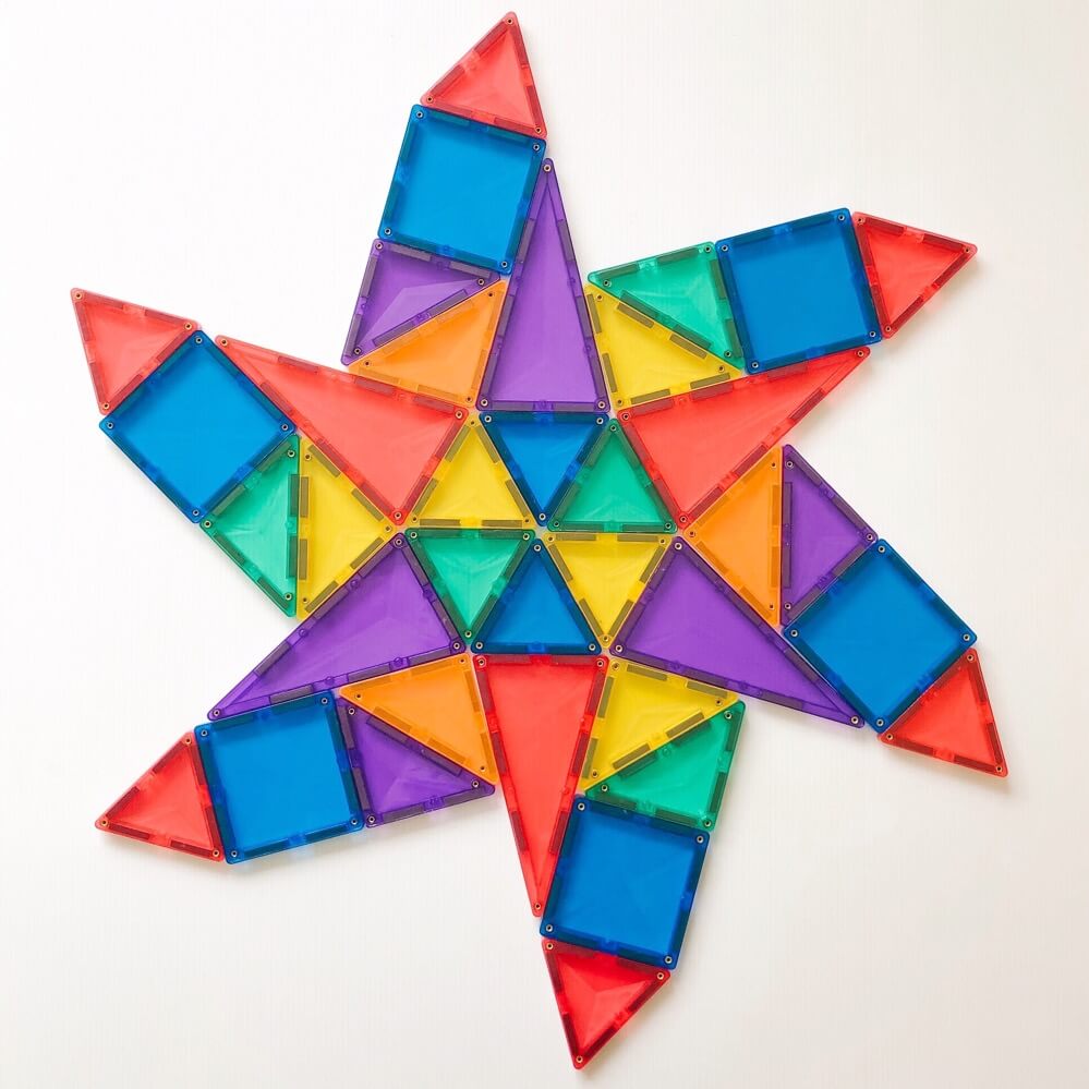 Rainbow Magnetic Tiles Starter Pack (60 pcs)