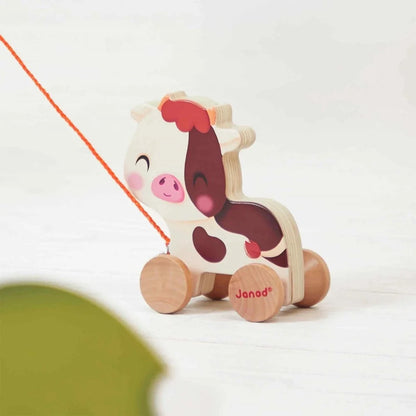Pull-Along Farm Cow