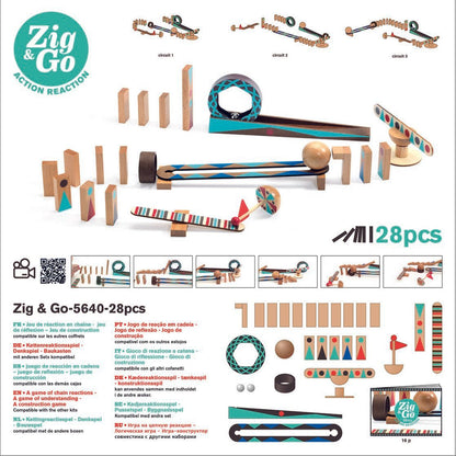 Zig & Go - 28 pcs: The Ultimate Action and Reflection Game!
